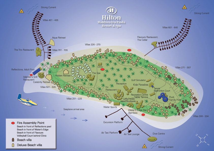План отеля The Hilton Maldives Iru Fushi Resort & Spa