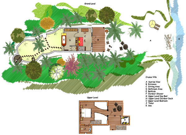 План Crusoe Villa with Pool