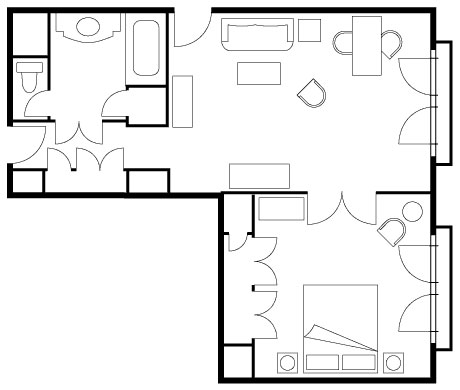 План номера Four Seasons Executive Suite – Courtyard View