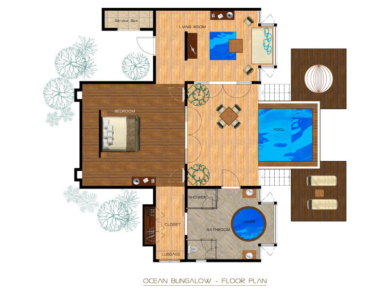 План Ocean Bungalow with Plunge Pool