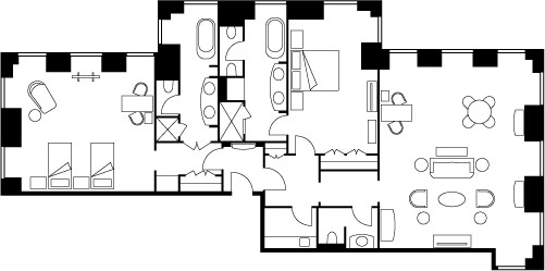 План Two-Bedroom Bosphorus Palace Suite