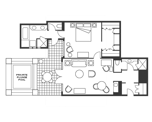 План Deluxe One-Bedroom Suite